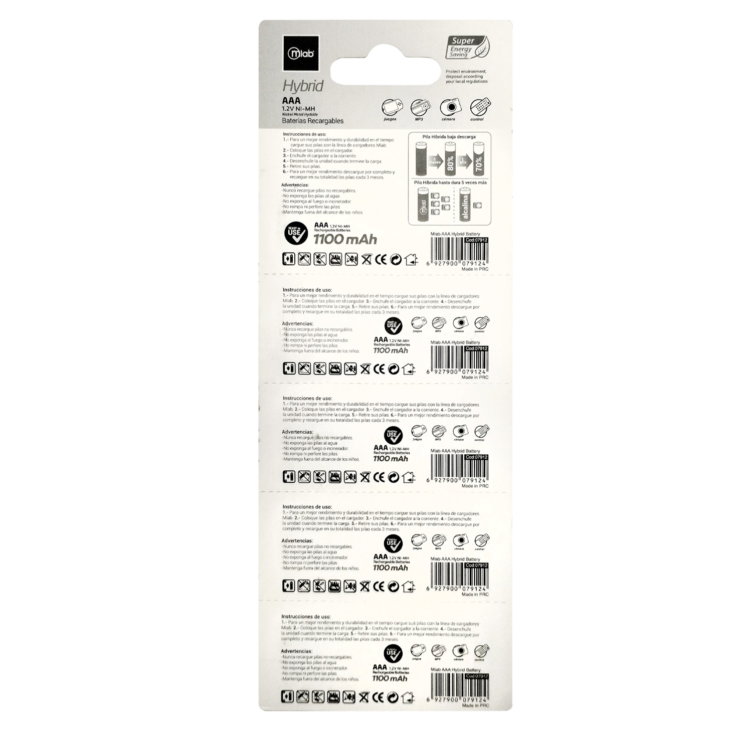 7912 - Baterías Recargables Hybrid AAA 1100mAh - Image 2