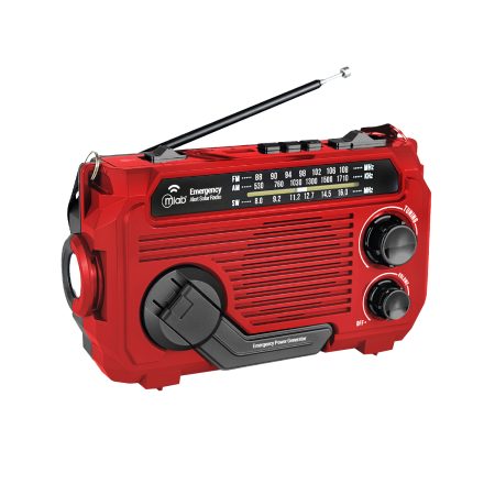 9583 - Radio Emergency Alert Disaster Rechargeable Dinamo Solar - Red