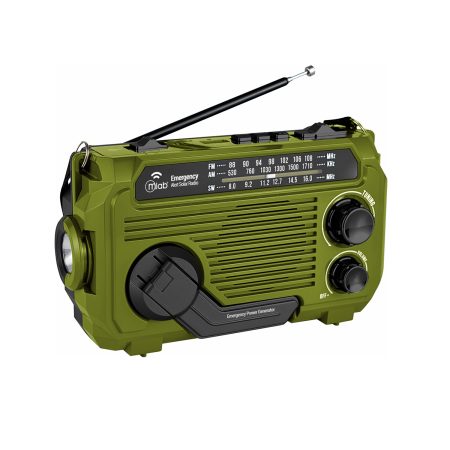 9584 - Radio Emergency Alert Disaster Rechargeable Dinamo Solar - Green