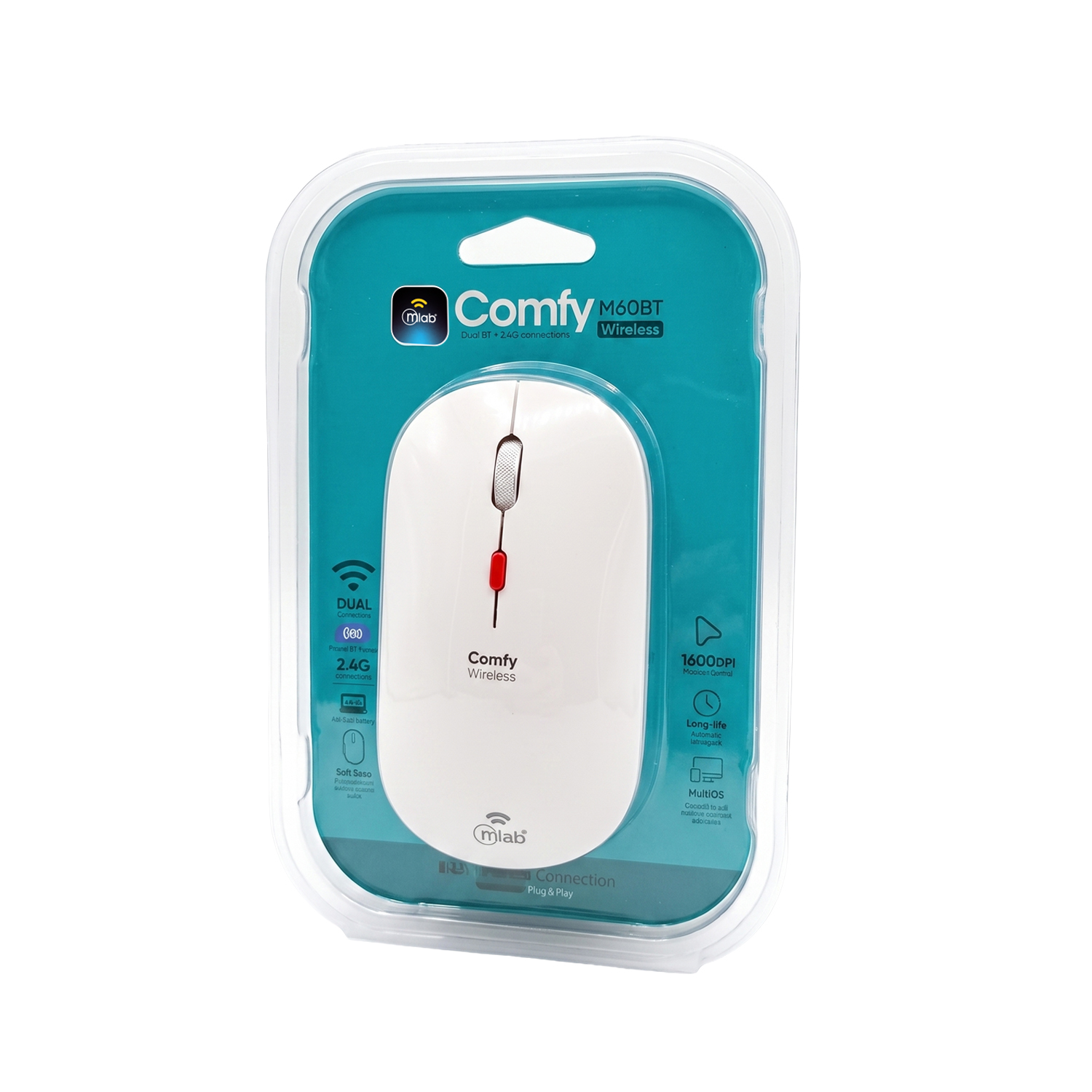 9735 - Comfy Wireless M60BT - White - Image 2