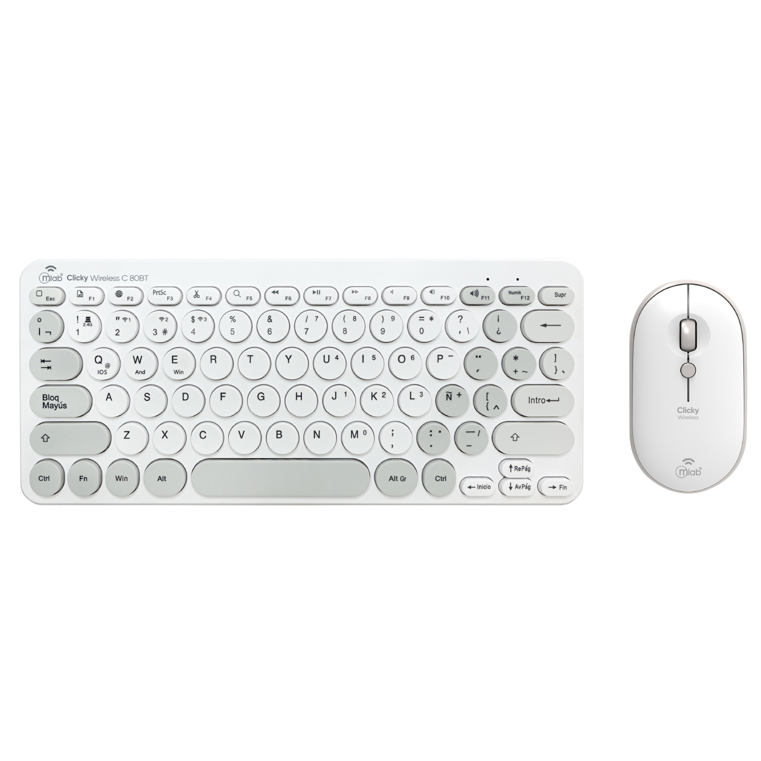 9741 - Clicky Keyboard + Mouse - White