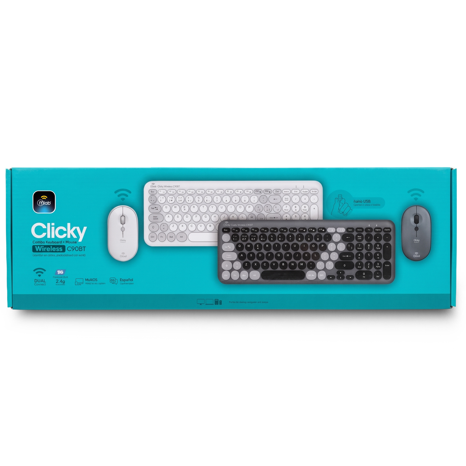 9741 - Clicky Keyboard + Mouse - White - Image 2