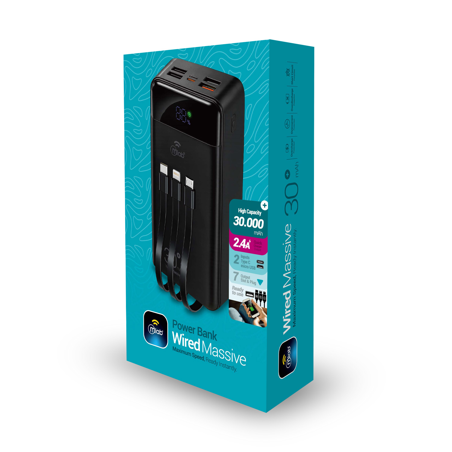 9666 - Power Bank Wired Massive - Image 3